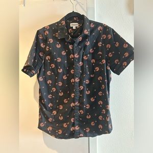 Pizza print button up shirt